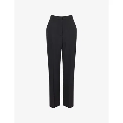 Givenchy Womens Black High-rise Straight-leg Wool Trousers