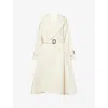 Givenchy Womens Double-breasted Belted Double Cotton-twill Trench Coat Ivory In White