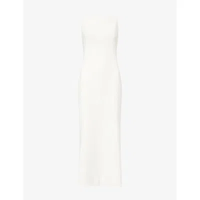 Givenchy Womens Ivory Square-neck Satin-crepe Maxi Dress In White