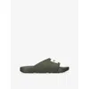 Givenchy Label Slide Flat Mules In Rubber In Green