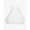Givenchy Bustier Cape Back Dress In Lace In White