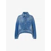 Givenchy Womens Medium Blue Dipped-hem Cocoon Denim Jacket In Blue