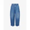 Givenchy Women Jeans With Logo Embroidery In Blue