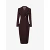 Givenchy Womens Notch-lapel Two-slip-pockets Regular-fit Wool Coat Russet Brown