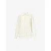 Givenchy Womens Ecru Pleated-front Pointed-collar Silk Shirt In Neutral