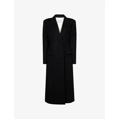Givenchy Womens Black Regular-fit Double-breasted Wool Coat