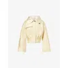Givenchy Womens Satin-collar Buttoned-pocket Regular-fit Cotton Jacket Pale Yellow In Pale Yellow