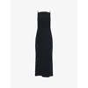 Givenchy Womens Black Sliced Sleeveless Cady-crepe Midi Dress In Black