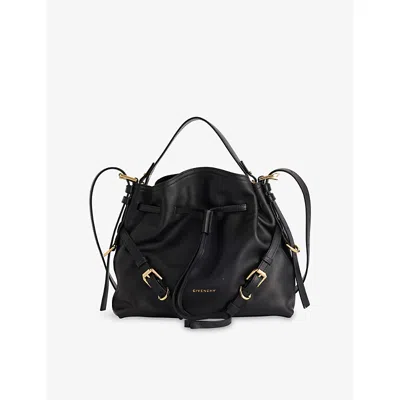 Givenchy Womens Small Voyou Leather Bucket Bag Black