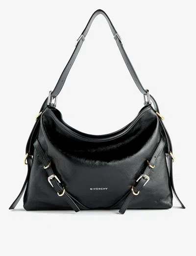 Givenchy Womens Voyou Medium Leather Shoulder Bag Black