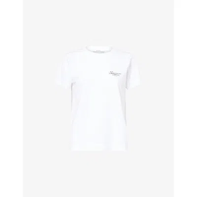 Givenchy Womens White Logo-print Round-neck Cotton-jersey T-shirt