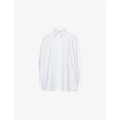 Givenchy Womens White Oversized Cocoon Cotton-poplin Shirt