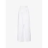Givenchy Womens White Pleated Two-slip-pockets Wide-leg High-rise Cotton Trousers In White