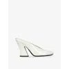 Givenchy Patent Leather Sculpted Block-heel Mules In White