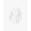 Givenchy Womens White Slashed Open-collar Cotton Shirt In White