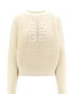 Givenchy White Sweater With 4g Detail In Openwork Knit Woman