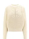 Givenchy White Sweater With 4g Detail In Openwork Knit Woman In White