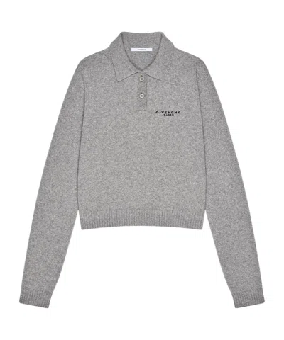 Givenchy Wool And Cashmere Polo Shirt In Gray