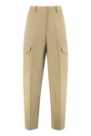 Givenchy Womens Beige Cocoon Straight-leg Cotton-wool Blend Trousers In Neutral