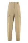 Givenchy Womens Beige Cocoon Straight-leg Cotton-wool Blend Trousers In Neutral