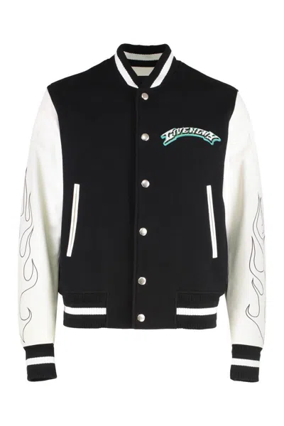 GIVENCHY GIVENCHY WOOL AND LEATHER BOMBER JACKET