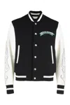 Givenchy Wool And Leather Bomber Jacket In Multi
