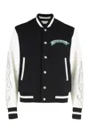 Givenchy Wool And Leather Bomber Jacket In Black