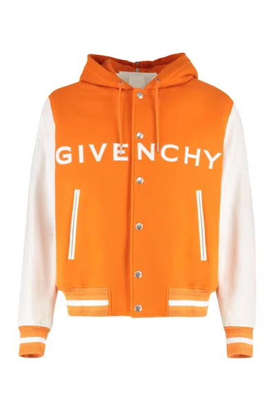 GIVENCHY WOOL AND LEATHER BOMBER JACKET