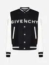 Givenchy Logo-embroidered Button-up Varsity Jacket In Black,white