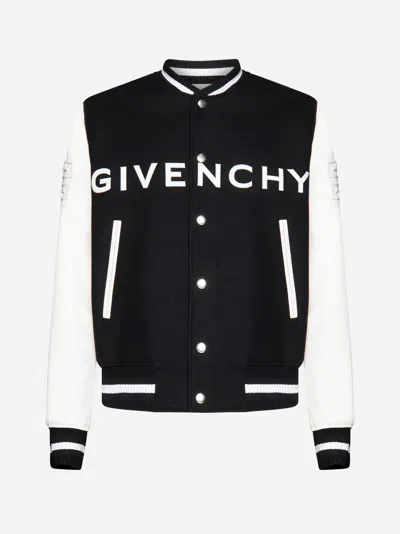 GIVENCHY WOOL AND LEATHER VARSITY JACKET