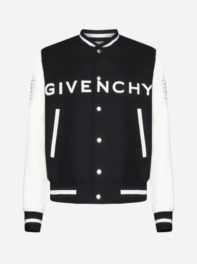 GIVENCHY WOOL AND LEATHER VARSITY JACKET