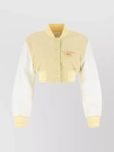 Givenchy Wool And Nylon Jacket With Contrast Sleeves In Yellow