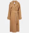 Givenchy Trench-coat In Double Face Wool With Removable Hood In Camel/natural