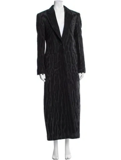 Pre-owned Givenchy Wool Animal Print Coat In Black
