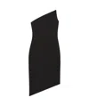 Givenchy Asymmetric Bustier Dress In Wool In Black