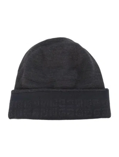 Pre-owned Givenchy Wool Beanie In Blue/grey