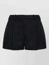 Givenchy Wool Bermuda Shorts Front Pleats Belt Loops In Black