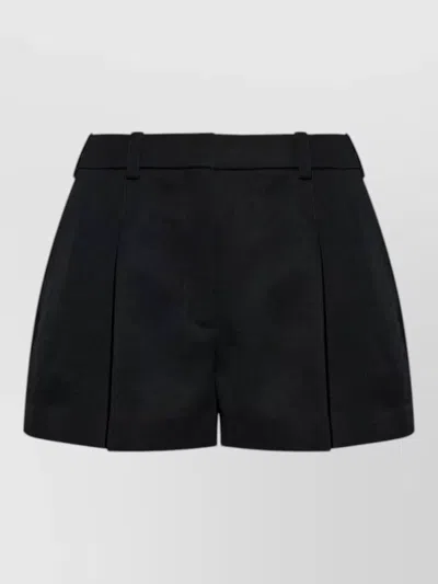 Givenchy Wool Bermuda Shorts Front Pleats Belt Loops In Black