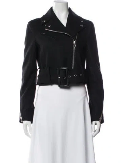 Pre-owned Givenchy Wool Biker Jacket In Black