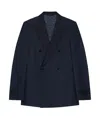 Givenchy Slim Fit Suit-jacket In Wool With Satin Collar In Navy Blue