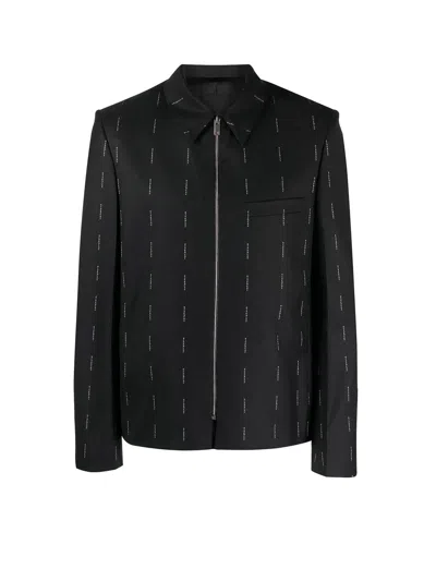 Givenchy Wool Blazer With All-over Logo Print