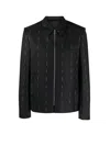 Givenchy Wool Blazer With All-over Logo Print In Black
