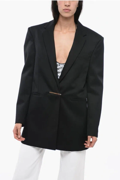 Givenchy Wool Blazer With Metallic Closure In Black