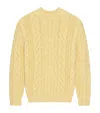 Givenchy Womens Monogram Cable-knit Wool-blend Jumper Pale Yellow