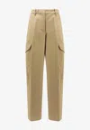 Givenchy Womens Beige Cocoon Straight-leg Cotton-wool Blend Trousers In Neutral