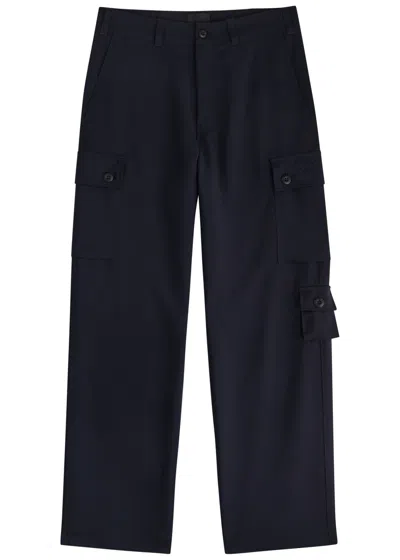 Givenchy Wool-blend Cargo Trousers In Blue