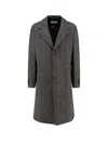 Givenchy Men Wool Blend Coat With Herringbone Motif