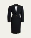 Givenchy Cocoon Fitted Coat In Wool In Black