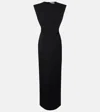 Givenchy Structured Wool Blend Crepe Evening Gown In Black