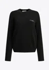 Givenchy Wool Blend Sweater With Embroidered Logo In Black